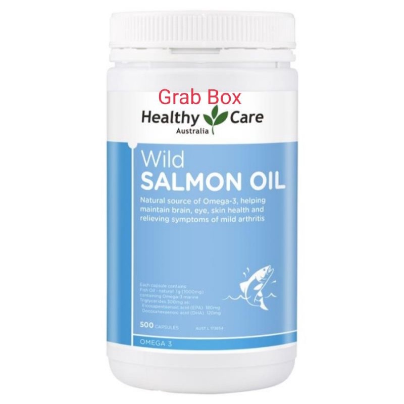 HEALTHY CARE SALMON OIL 1000MG 500CAPS FISH OIL MINYAK IKAN OMEGA 3 EPA DHA