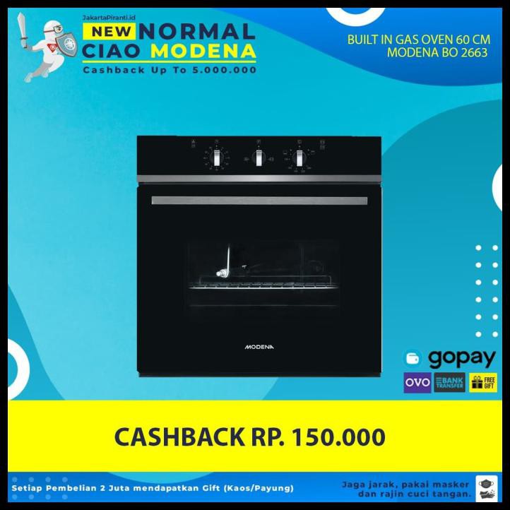 OVEN GAS MODENA BO 2663 / MODENA GAS OVEN 60 CM - KHUSUS JABODETABEK