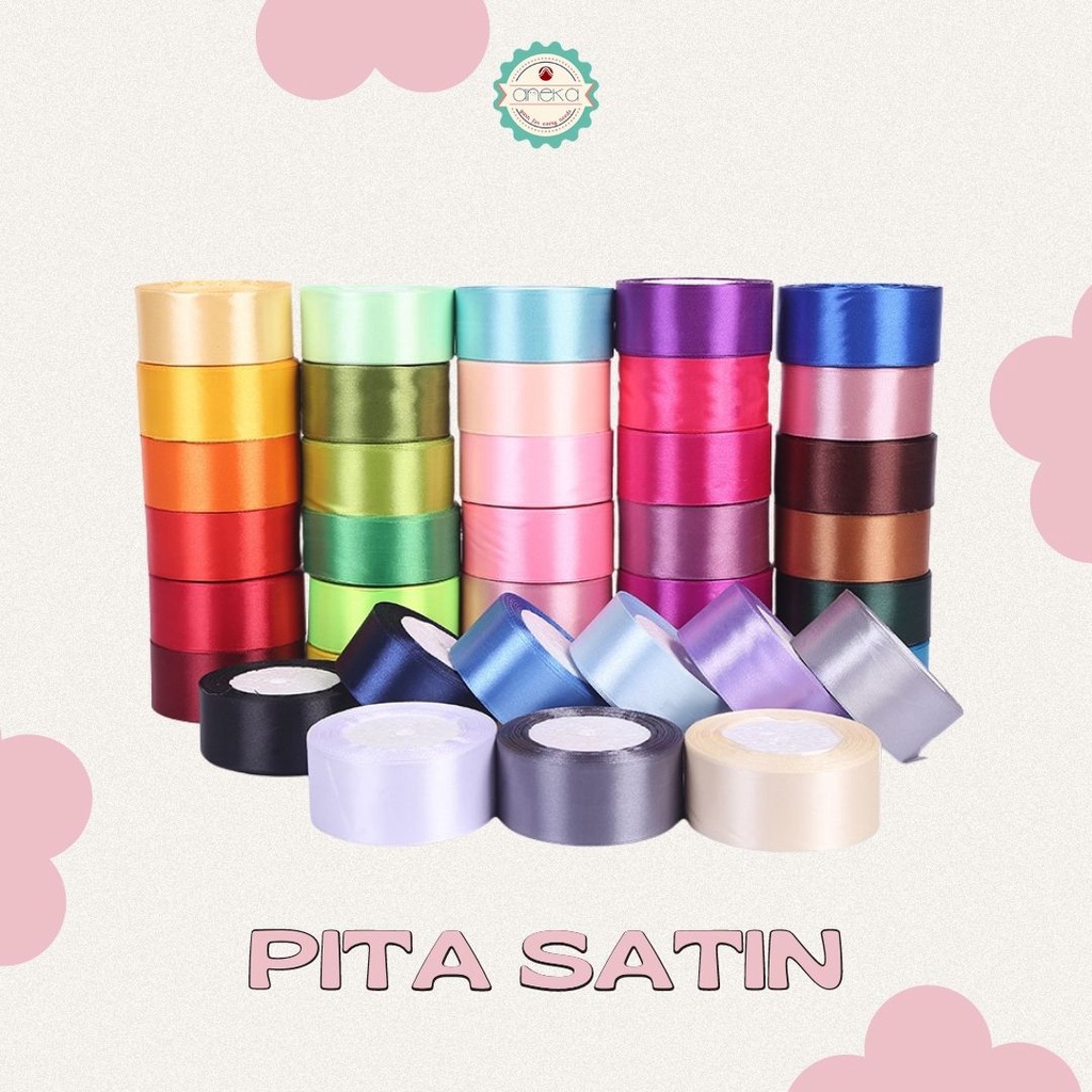 Pita Satin / Satin Silk Ribbon PER GULUNG (25yard/roll)