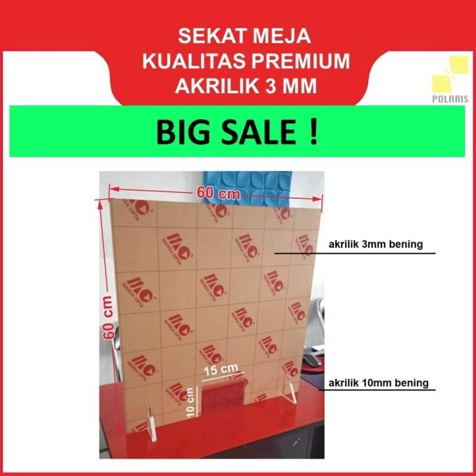

SEKAT/PARTISI/PEMBATAS MEJA AKRILIK ACRYLIC 3 MM