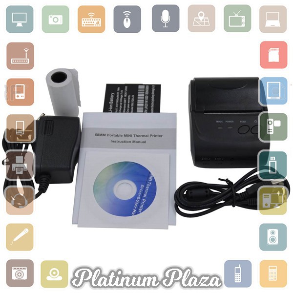 Zjiang Printer Resep Thermal Bluetooth - ZJ-5802 - Black`7AQUOC-