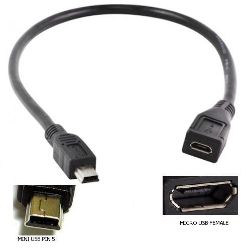 KABEL MINI USB PIN 5 Male TO MICRO USB Female Converter