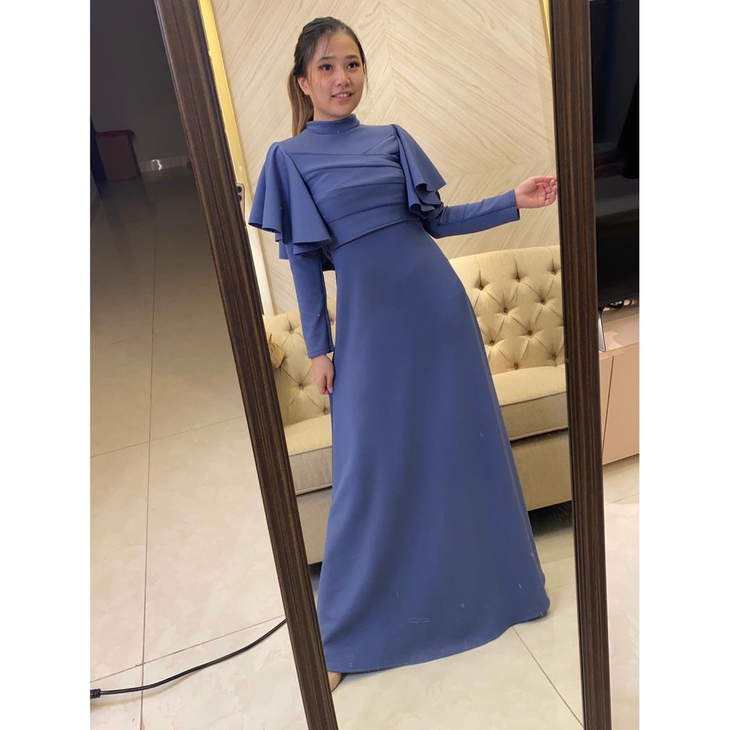 Jessicacollectionn 734# dress maxi import scuba/ clara maxi dress-Abu TUA