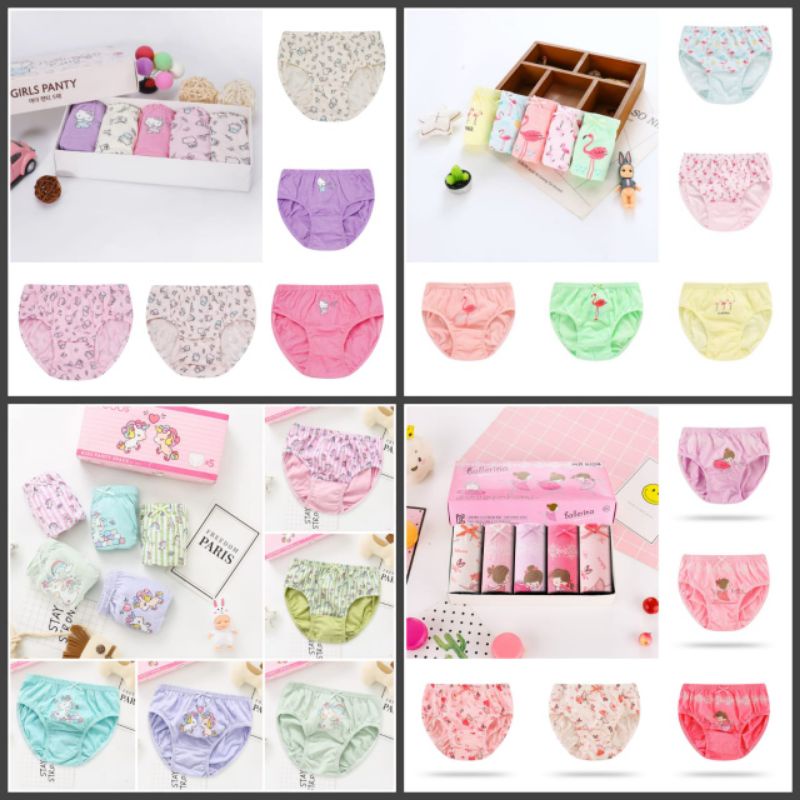 celana dalam anak perempuan impor 1 box isi 5 pcs