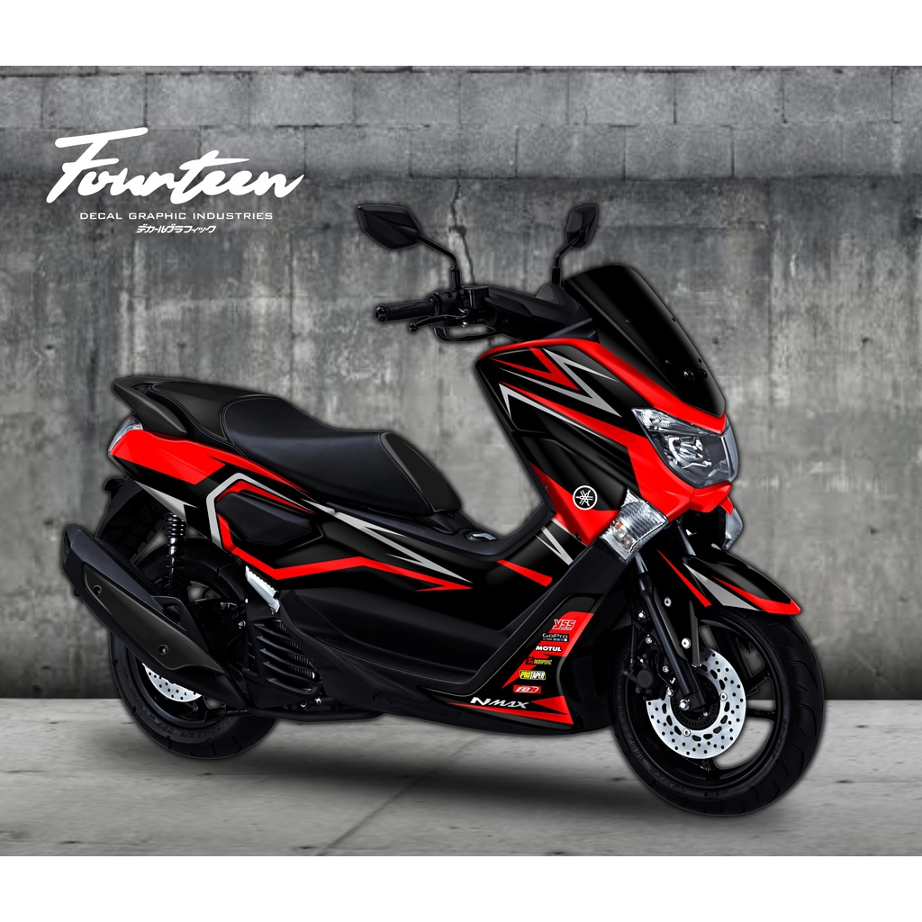 Sticker Nmax Full Body / Decal Nmax Full Grafis NMAX LAMA / PERTAMA MERAH HITAM ABU