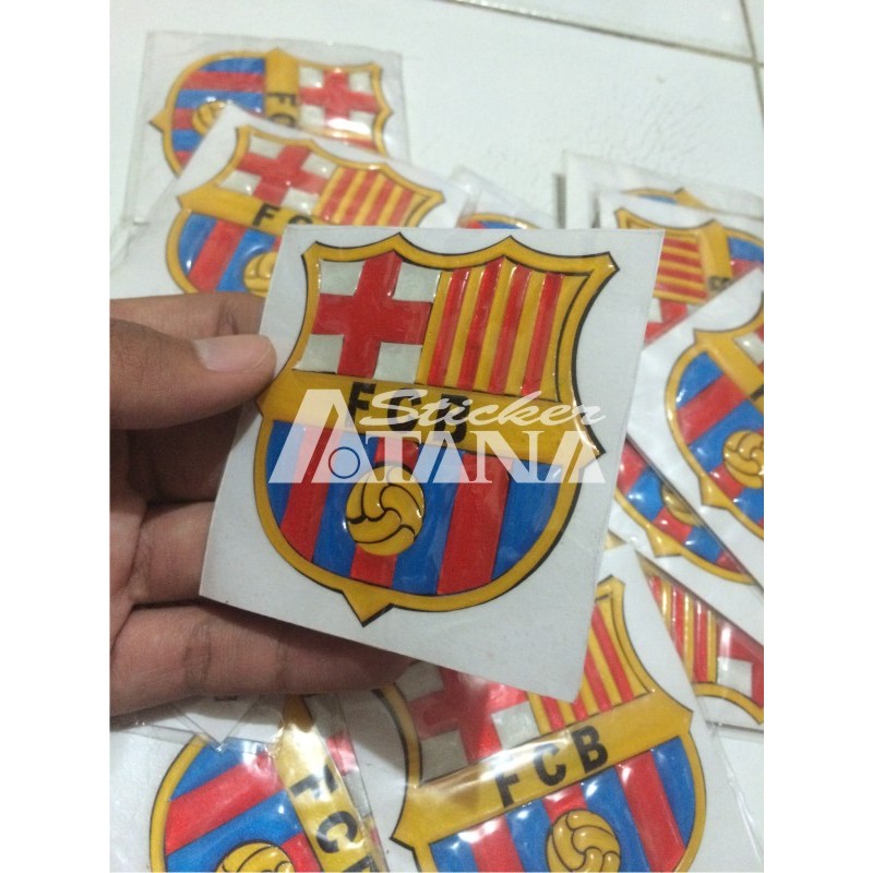 Sticker Cutting Timbul / Emblem Barcelona Besar Glossy