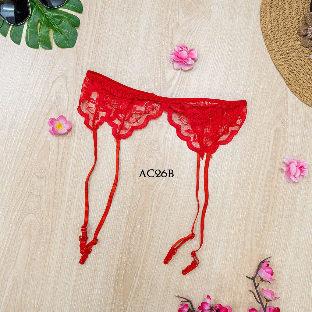 [READY STOCK] GARTER BELT + STOCKING SEXY LACE SABUK PAHA SEKSI MERAH AC26B