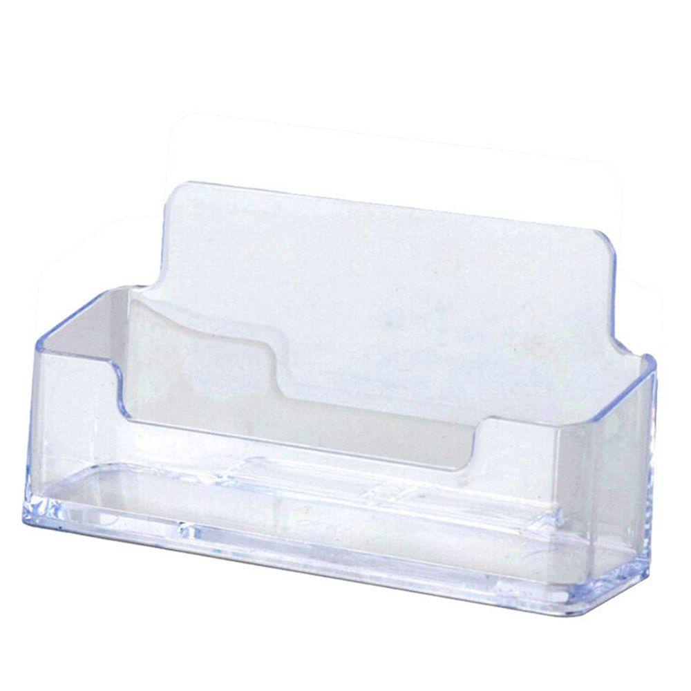 QUINTON Office Supplies Business Card Holder Acrylic Desktop Storage Box Card Display Stand Desk Accessories Memo Clip Holder Transparent Desk Shelf Box Desk Storage Stand Clear Desk Business Holders/Multicolor