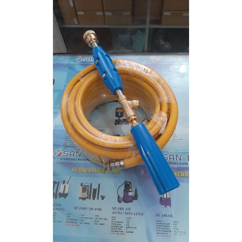 selang paket 10mtr steam kompresor +stik steam cuci motor mobil