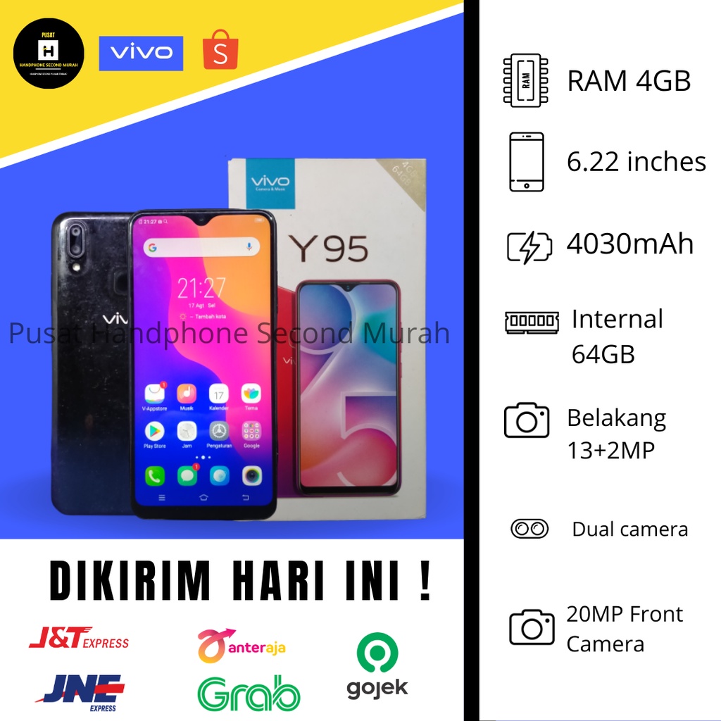 Vivo y95 4/64gb fullset second