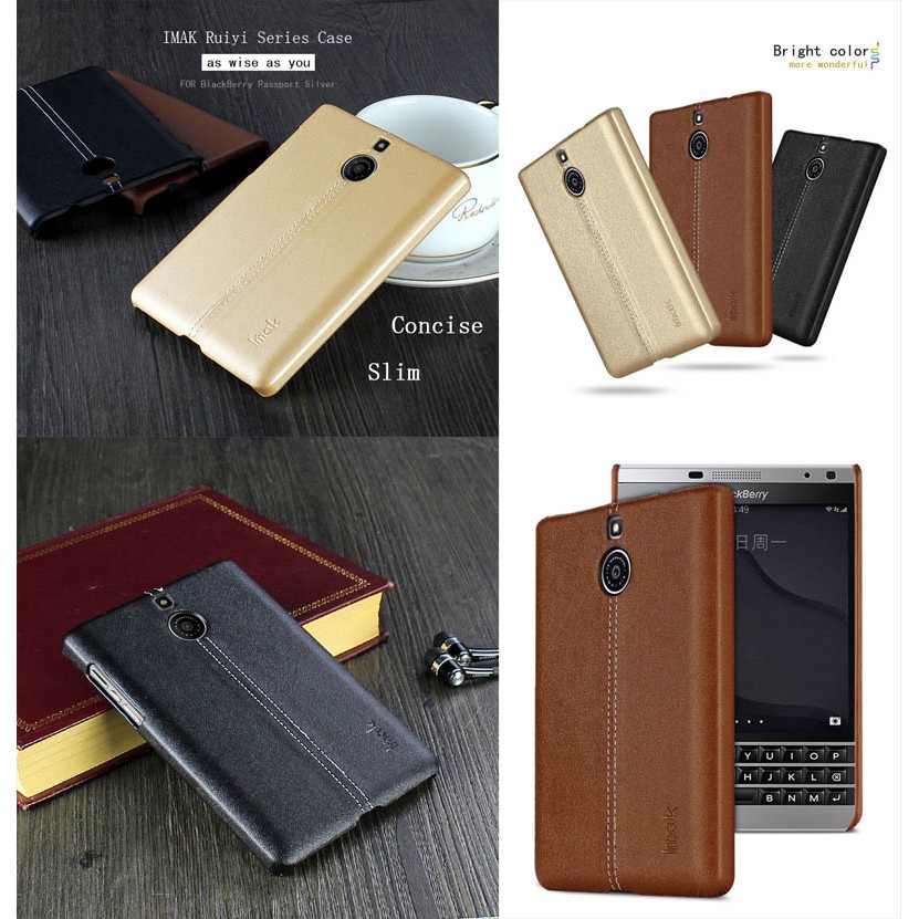 Imak Back Leather Case Blackberry Passport Silver Edition / Case HP Murah Keren Berkualitas