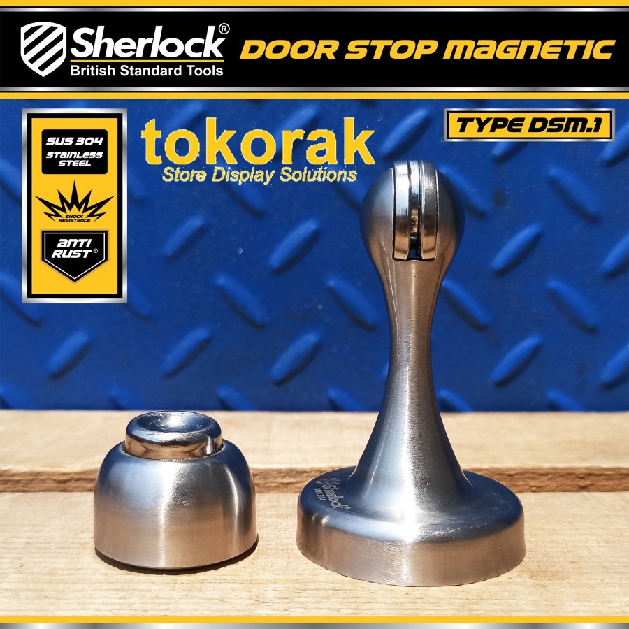 DOOR STOP MAGNET SHERLOCK PENAHAN PINTU SUS 304 STAINLESS STEEL