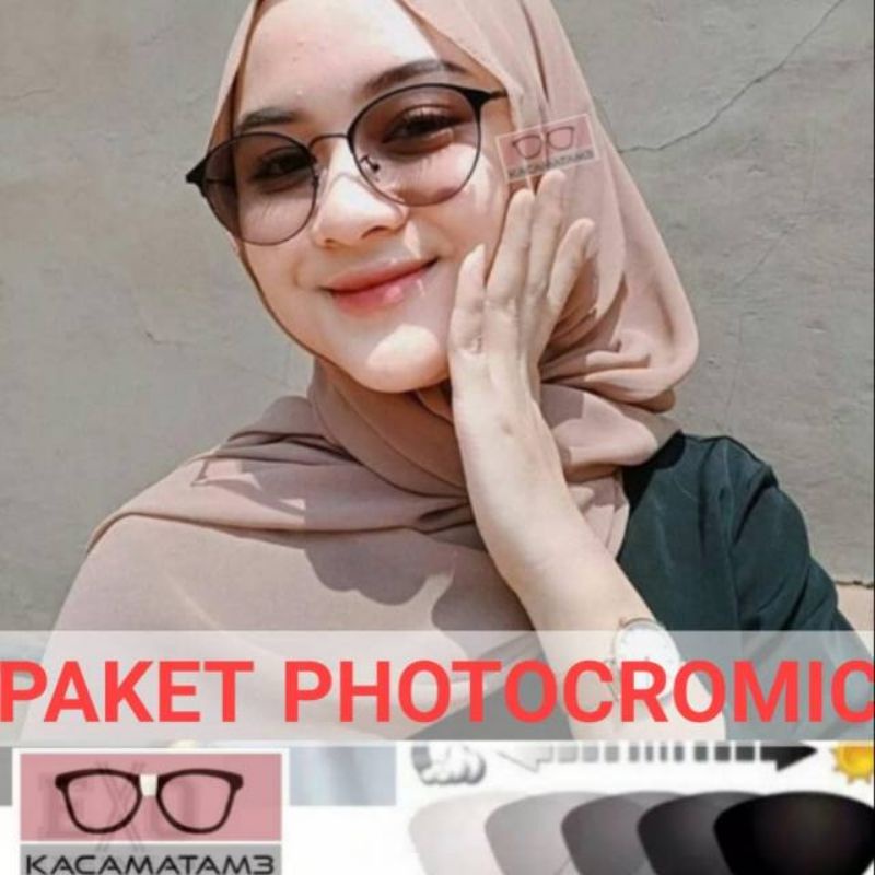 kacamata lensa photocromic antiradiasi boleh pilih lensa blueray bisa normal minus plus cilinder tergantung permintaan sampai minus 5 cyl 2 harga masih sama tulis saja pesanan kaka di catatan saat order free box lap cairan pembersih kode1326 size49-18-146