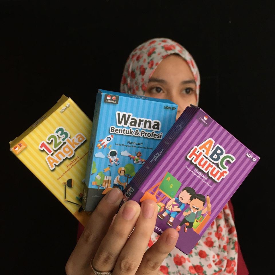 Flashcard Kartu Pintar Belajar Balita Huruf Hijaiyah Angka Huruf ABC - Flash Card - Konsep Studio