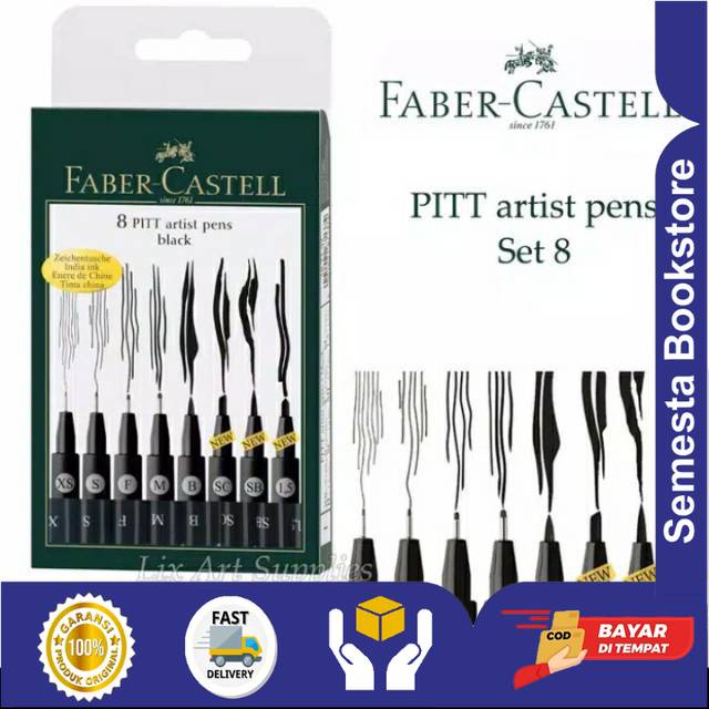 

PITT Artis Pen special Black set 8 Nib