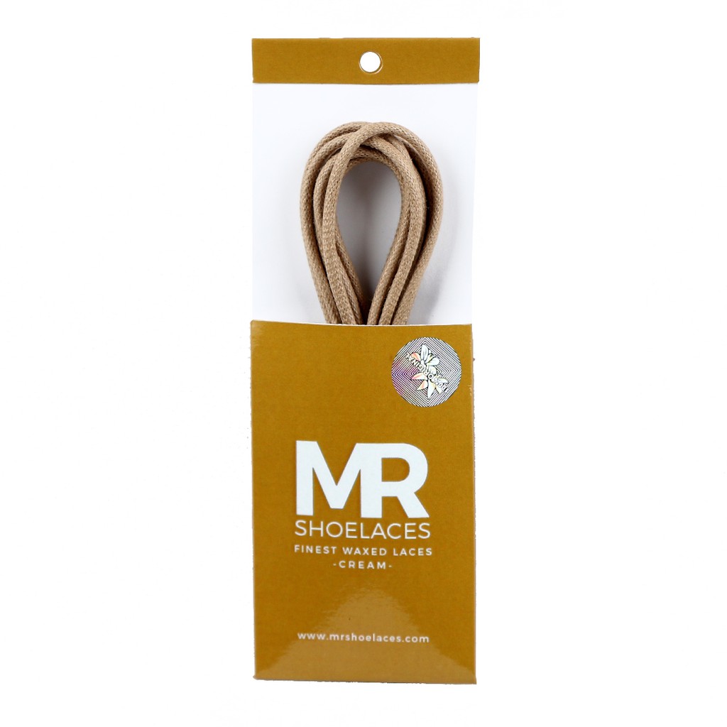 MR Shoelaces RD25 Cream (Krem) Tali Sepatu Lilin 2-3mm Bulat Round 50cm 60cm 70cm 80cm 90cm 100cm 120cm 150cm (Waxed Laces) - Premium Shoelace