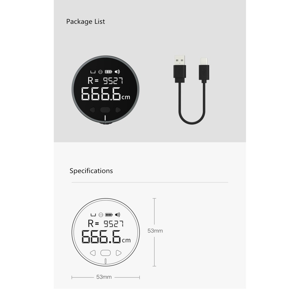 XIAOMI DUKA SMALL Q - 8 in 1 Electronic Ruler with LCD Display - Meteran Penggaris Elektronik