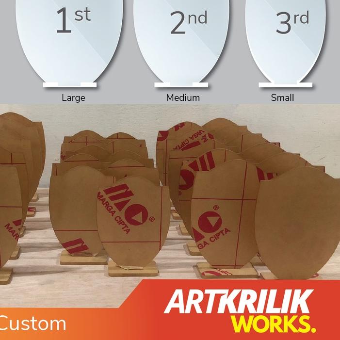 Set Piala Trophy Vandel acrylic akrilik 3mm bahan polos