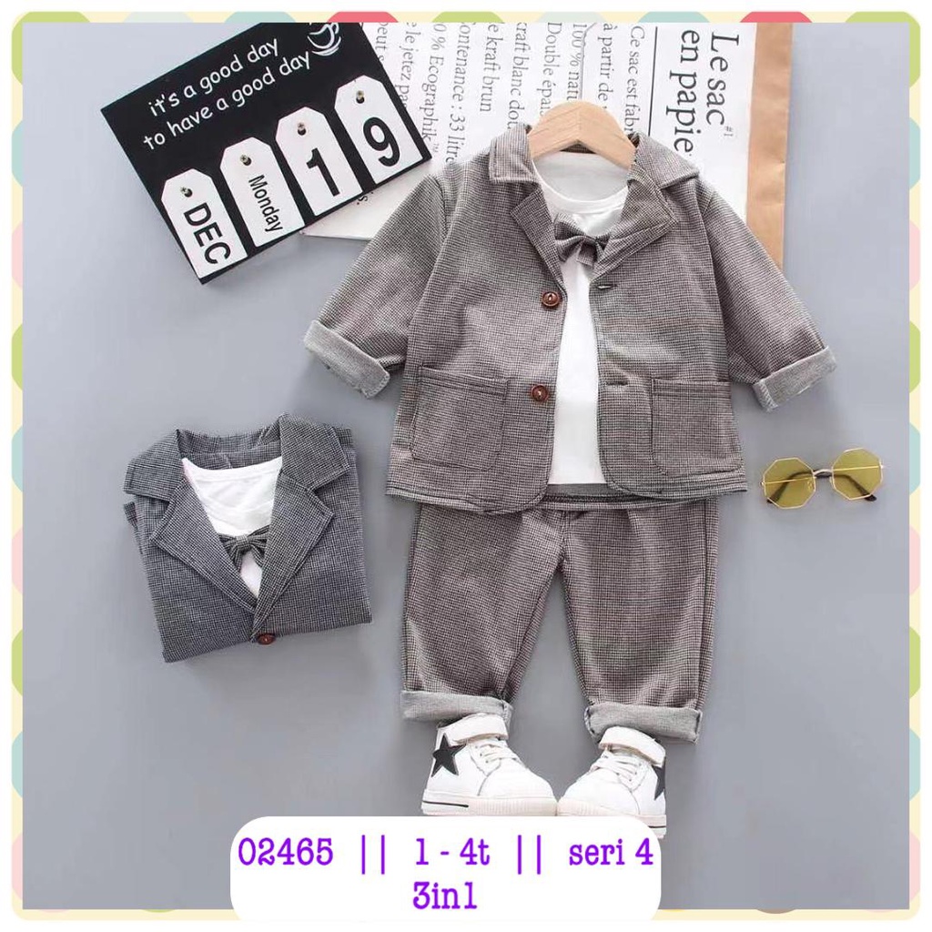 [3N1BI0004] SETELAN JACKET / JAKET JAS THREE IN ONE ANAK IMPORT KEMEJA JAS