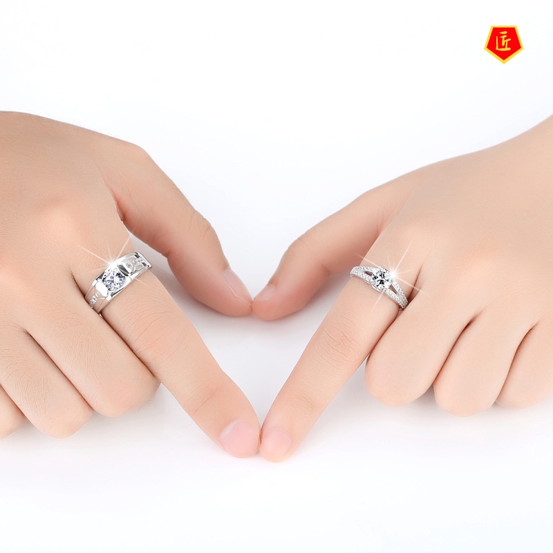 [Ready Stock]Couple Ring S925 Silver Korean Style Simple Elegant