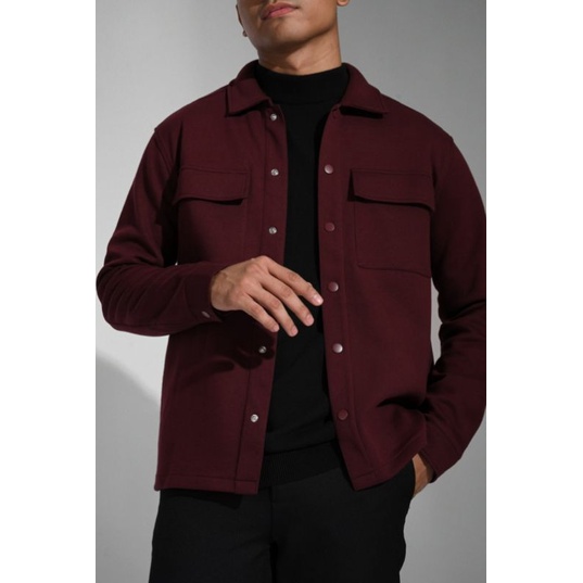 Shacket Jacket Maroon Original By Preppstudio