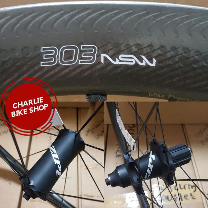 Wheelset Carbon Zipp 303 Nsw Rim Brake Clincher Tubeless 45Mm - Black