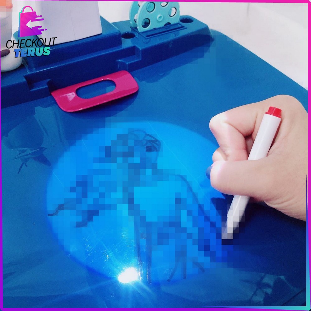 CT M30 M47 Mainan Learning Easel 3in1 Mainan Edukasi Drawing Black &amp; White Board dengan Magnet dan Papan Tulis Proyektor Anak