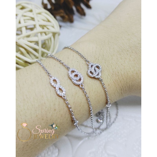 Gelang Perak Wanita Serut Rantai Nori Silver 925 Asli Lapis Emas Putih