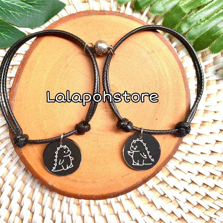 Update Terlaris GELANG COUPLE MAGNET DINO CUTE HITAM | GELANG COUPLE MAGNET