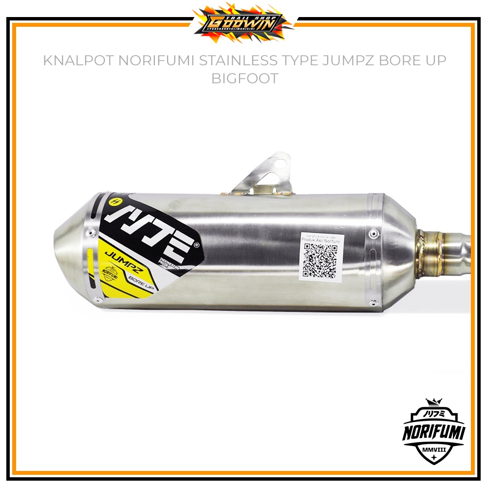 Knalpot Kenalpot Muffler Original Norifumi JUMPZ Std Stainless/ BORE UP CRF 150 L KLX 150 BIGFOOT DTRACKER NEW WR 155