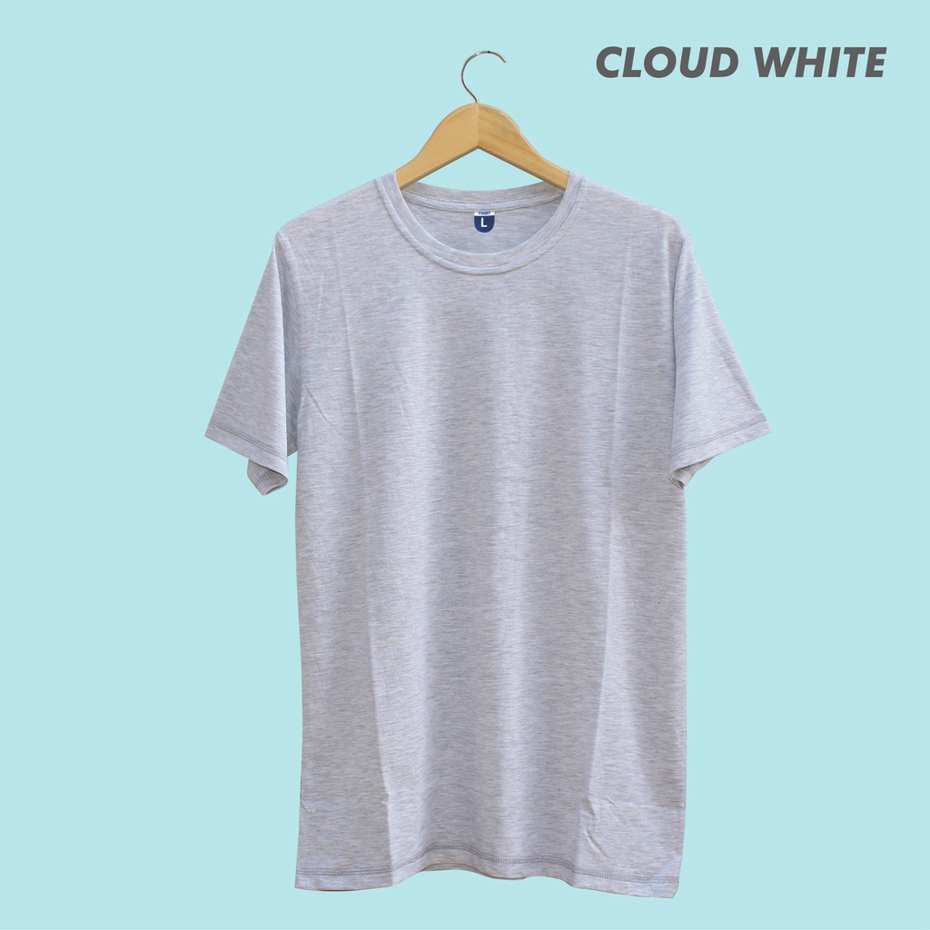 KAOS POLOS WHITE MISTY/ PUTIH TWOTONE/ COTTON COMBED 30s LENGAN PENDEK PRIA DAN WANITA