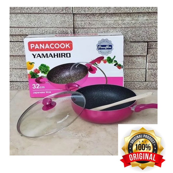 Yamahiro 32 cm | Panci Yamahiro | Wajan Yamahiro | Penggorengan Yamahiro 32 cm | Wok Pan Yamahiro 32 cm dengan tutup kaca | Wajan Anti Lengket | Panci Penggorengan