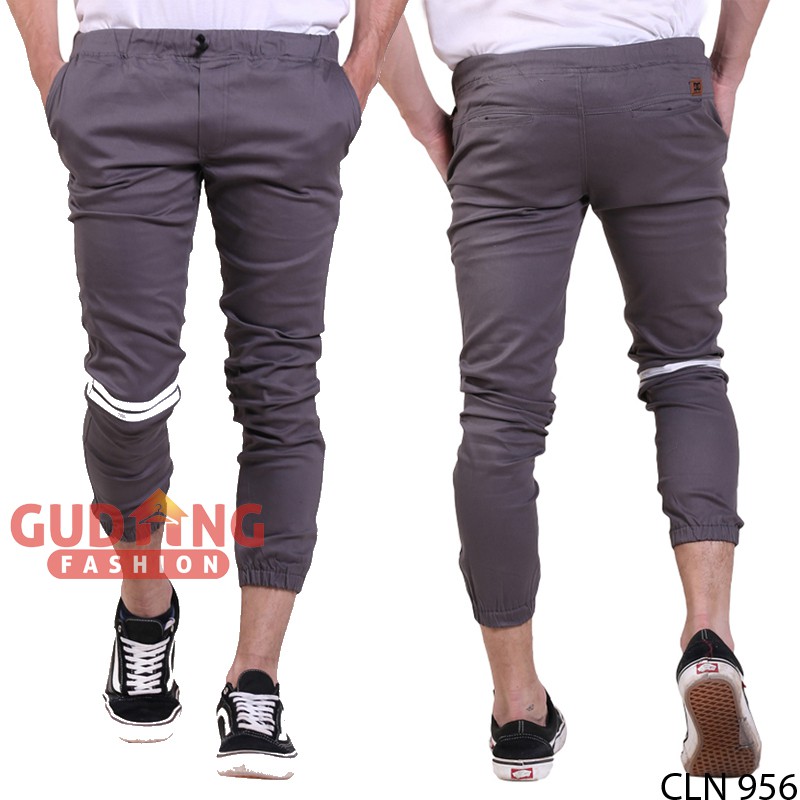 Celana Jogger Pria Panjang Kasual Strip - Banyak Pilihan Warna CLN (COMB)