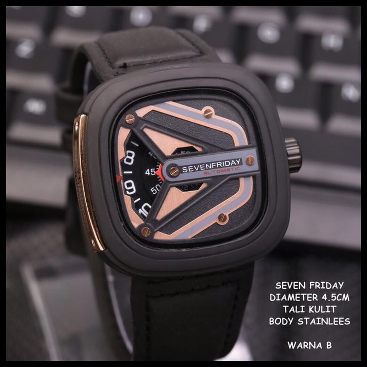 Jam Tangan Pria Seven Friday Segi Tali Kulit Super