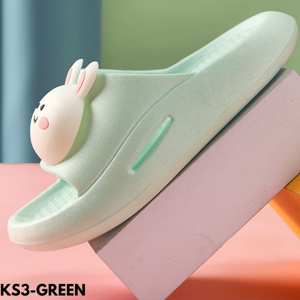 SANDAL ANAK-ANAK MODE SLIP-ON WARNA PASTEL BAHAN RUBBER EMPUK SANTAI IMPORT KS3