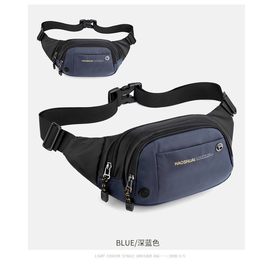 HAOSHUAI 6801 Tas Selempang Pria Wanita Waistbag Waterproof WATCHKITE WKOS