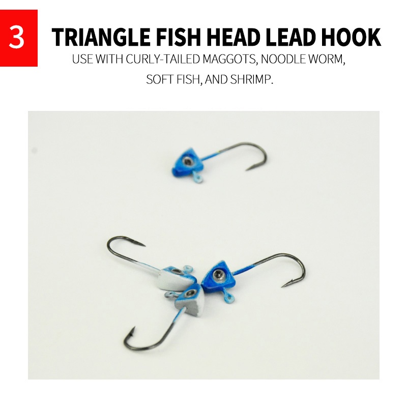 35 Pcs 2g-5g Colorful Fish Hook Lead Hook Multi-type Set 3D Eye Lead Hook