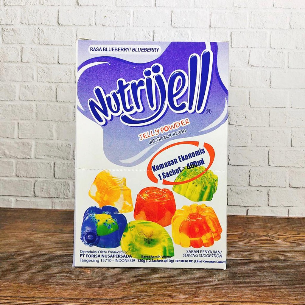 

NUTRIJELL EKONOMIS BOX JELLY POWDER JELI SERBUK INSTAN RASA BLUEBERRY 12X10GR BOX