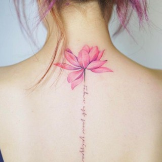 AUS Stiker Tato Tubuh Temporary Desain Bunga Lotus Pink AUS Stiker Tato Tubuh Temporary Desain Bunga Lotus Pink