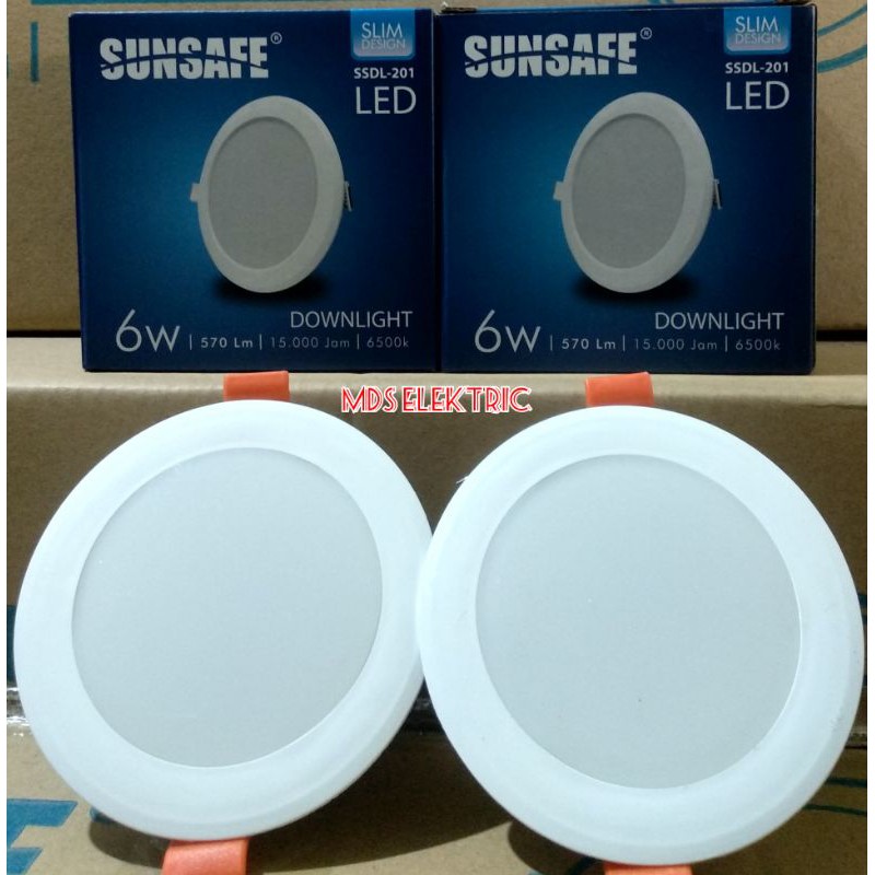 LAMPU DOWNLIGHT LED PANNEL 6 WATT / IB PANNEL 6 WATT BULAT TIPIS SUNSAFE / SWANGOES CAHAYA PUTIH