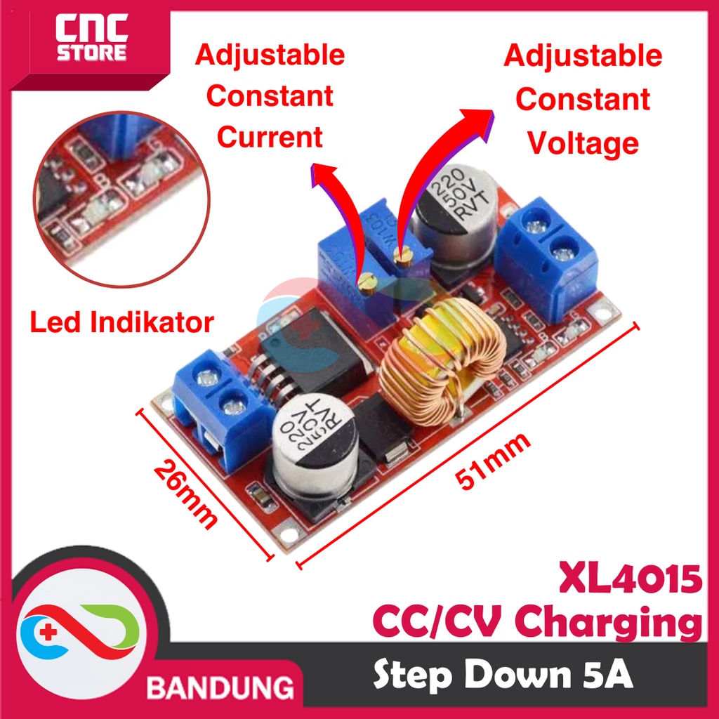 XL4015 5A DC-DC CC CV STEP DOWN LITHIUM CHARGER POWER SUPPLY