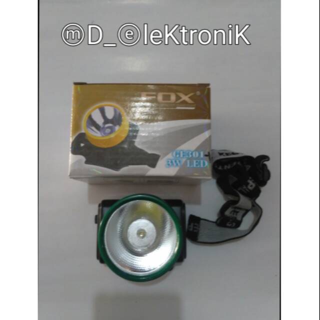 Senter Kepala Fox 301 Batrai