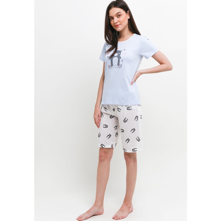 Baju Tidur Piyama Wanita Puppy Ladies Sleepwear [M20220423] 82202 22005 Z Lengan Pendek Celana Pende