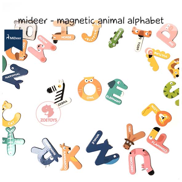 Zoetoys Mideer Animal Alphabet Fruit Number Magnetic | Tempelan Kulkas | Mainan Edukasi Anak | Cari Kado | Cari Kado Natal