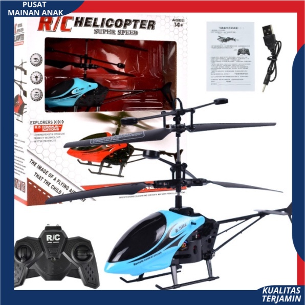 Helikopter Remote Control RC Helicopter Pesawat Terbang  Baterai Cas USB 2channel Terbaru Best Seller