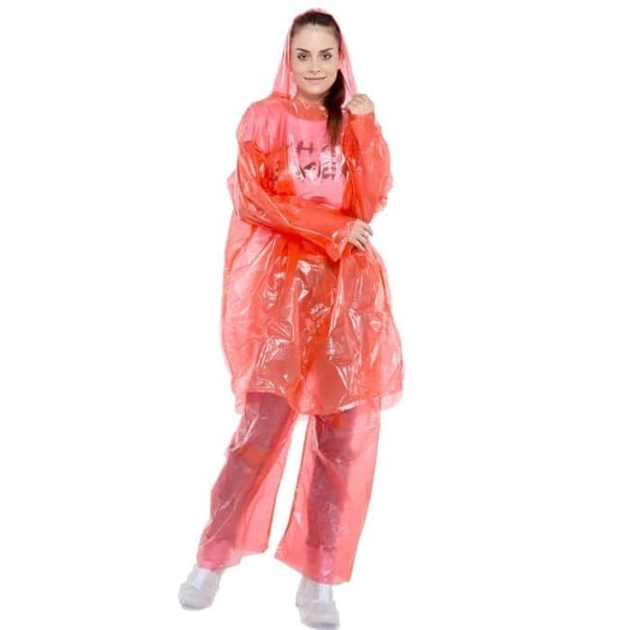 Jas Hujan Plastik LDPE jaket Baju Celana Setelan Disposable Raincoat R