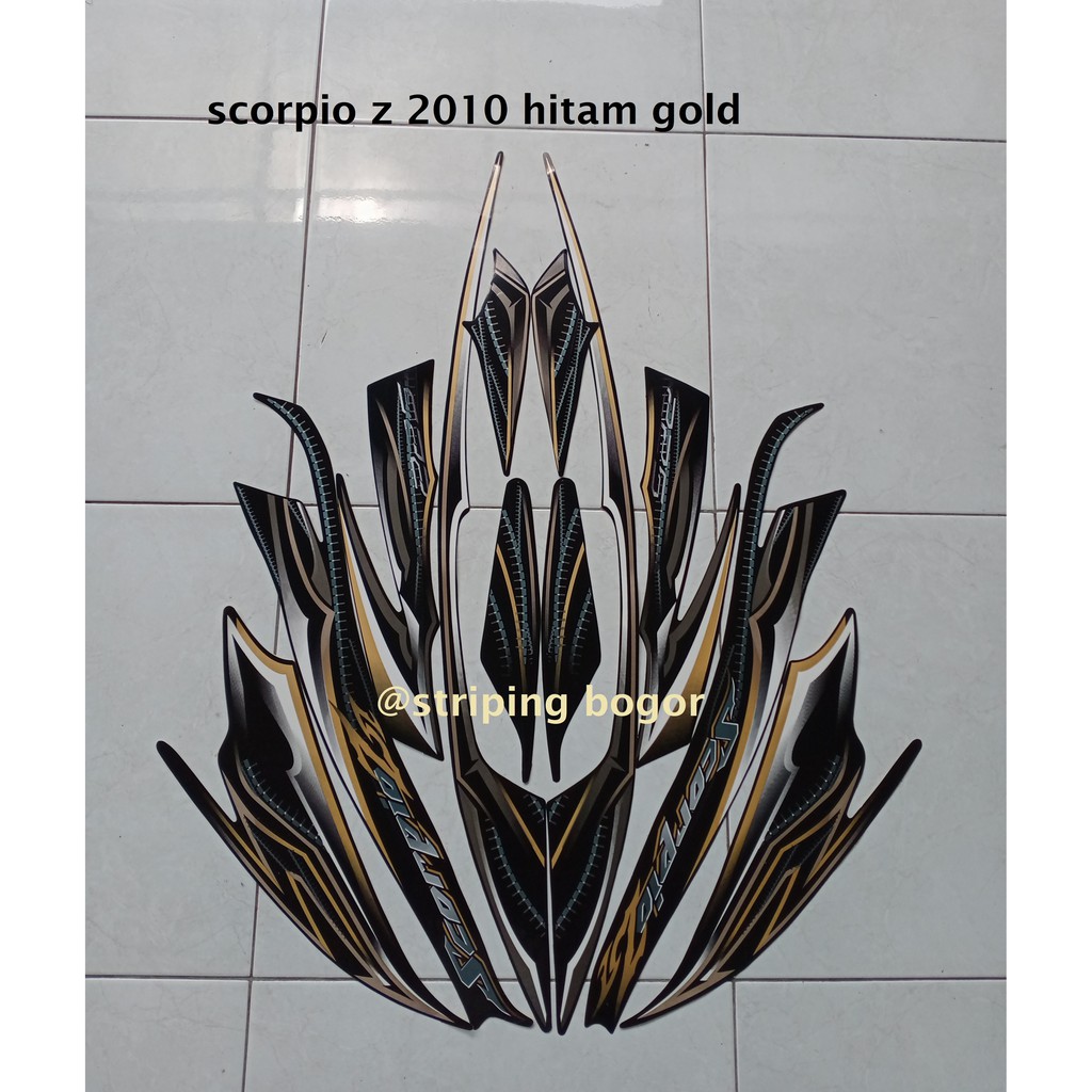 Sticker Motor yamaha Scorpio Z 2010 Hitam Gold