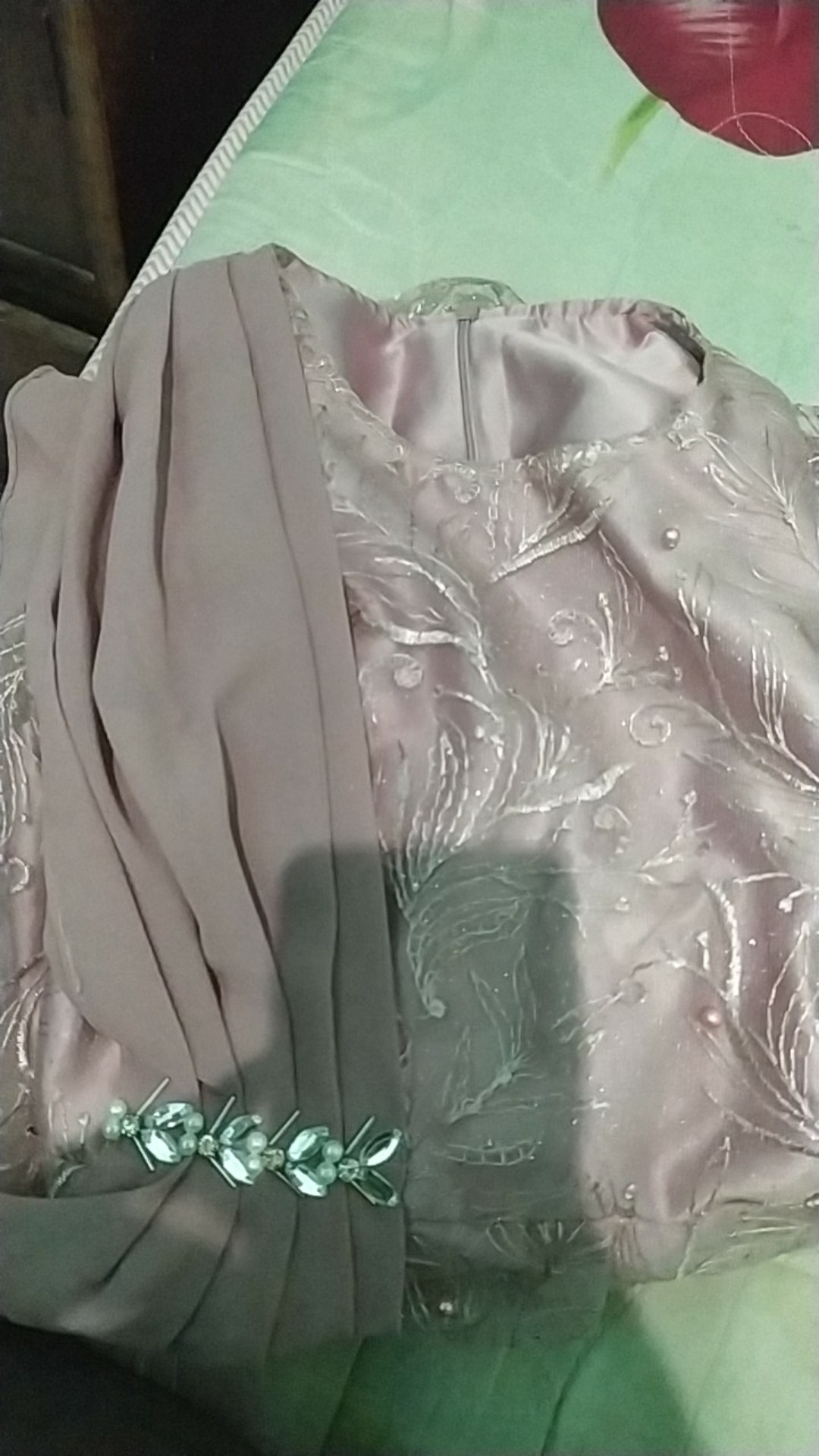 Nyk Batik - Batik Couple Paula Tulle Slendang Payet Mutiara | Couple Kondangan