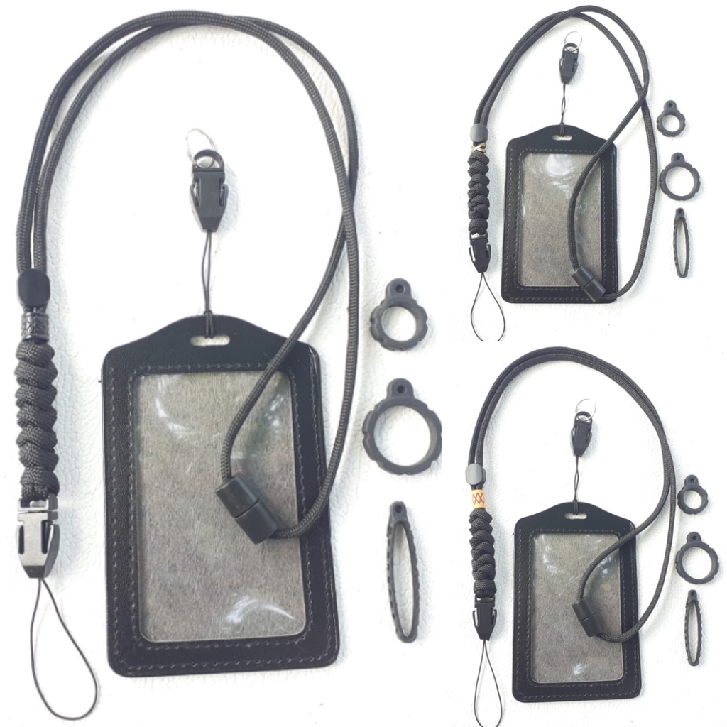 

Lanyard Landyard ID Card Name Tag Kulit Tali Paracord Tactical