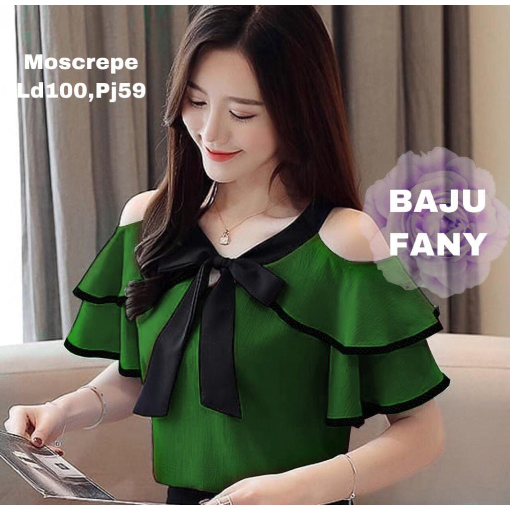 BLOUSE FANY original M L XL / FASHION WANITA / PAKAIAN FORMAL / PESTA LENGAN PENDEK